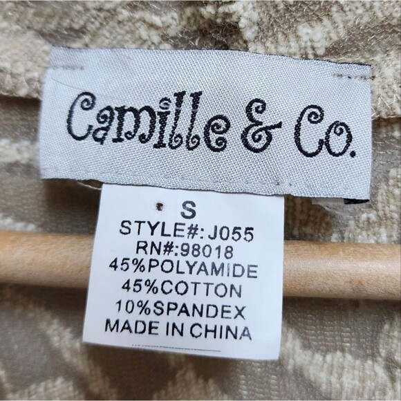 Camille & Co Cardigan Sweater Women S Cream Floral Lace Mesh Open Waterfall Boho - Picture 8 of 9